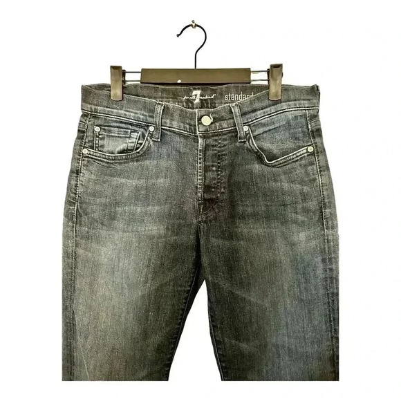 7 For All Mankind Men's Distressed Straight Jeans Blue Size 32 #003 - Picture 6 of 6